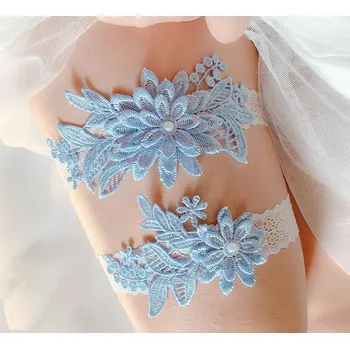 B-TOP LUXUSNÍ SVATEBNÍ PODVAZEK - světle modrá