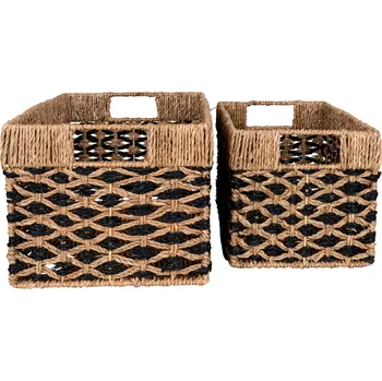 Úložný box House Nordic Sada 2 košíků, mořská tráva, černá/přírodní, Salar