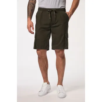 Pánské kraťasy JP1880, Plus size Bermudy, vintage vzhled, elastický pas a stahovecí šňůrka, cargo kapsy, do 8XL pro plnoštíhlé nadměrná velikost, 825111120-1907, zelený, 8XL, Plus size oblečení, Oblečení pro vysoké muže, Nadměrné velikosti, Oblečení pro plnoštíhlé.
