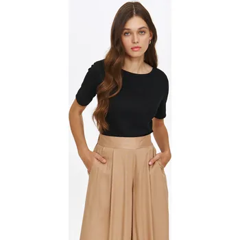 Top Secret žebrované basic triko s krátkým rukávem černé Velikost: 40