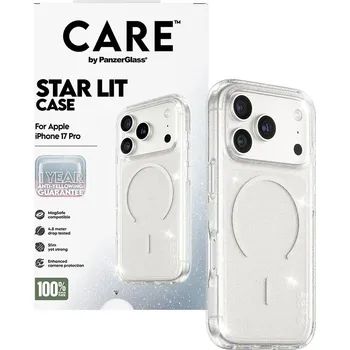 Pouzdro na mobilní telefon PanzerGlass CARE kryt Apple iPhone 17 Pro Star Lit třpytivý/bílý MagSafe CR19546