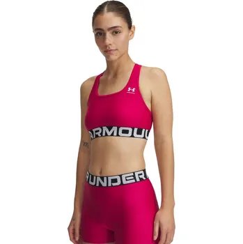 Podprsenka Dámská sportovní podprsenka s výztuží Under Armour HG MID BRANDED W růžová 1383544-681 - XL | UK 11K | US 11,5C