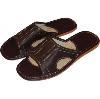 Pánské pantofle Ovčíno pánské kožené domácí pantofle - bez špice EU 43