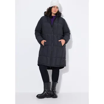 Dámský kabát Ulla Popken, Plus size HYPRAR lehce prošívaný kabát, vodoodpudivý, kapuce pro plnoštíhlé nadměrná velikost, 841148111-1132, černý, 58/60, Nadměrné velikosti, Plus size oblečení, Oblečení pro boubelky, Oblečení pro baculky, Oblečení pro plnoštíhlé, Oblečen