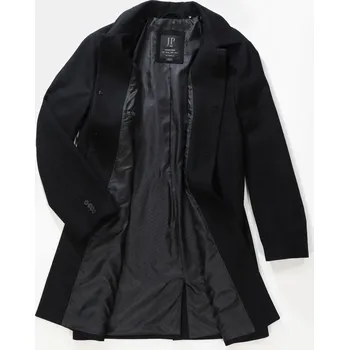 Dámský kabát JP1880, Plus size Vlněný kabát, vodoodpudivý, límec, do 8XL pro plnoštíhlé nadměrná velikost, 795116130-1459, černý, XL, Plus size oblečení, Oblečení pro vysoké muže, Nadměrné velikosti, Oblečení pro plnoštíhlé.