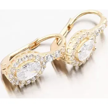 Náušnice Dámské náušnice žluté zlato 585 se zirkony 163P-122424-01