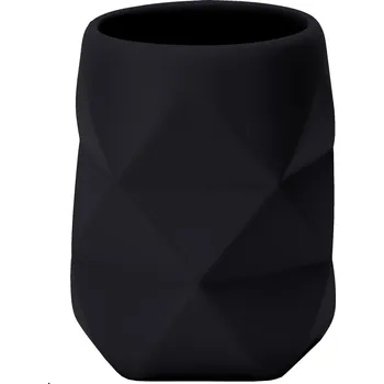 Držák na kartáček Kleine Wolke koupelnové doplňky Crackle - Black, kelímek