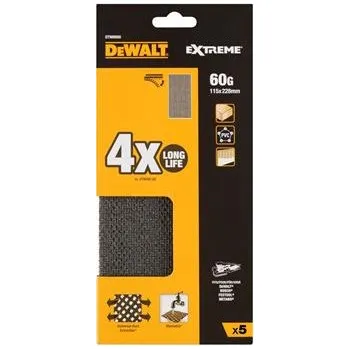 Brusný papír DeWALT DTM8660 EXTREME®ABRAZIVNÍ 1/2 MŘÍŽKA - 115 mm x 228 mm - 60G 5ks