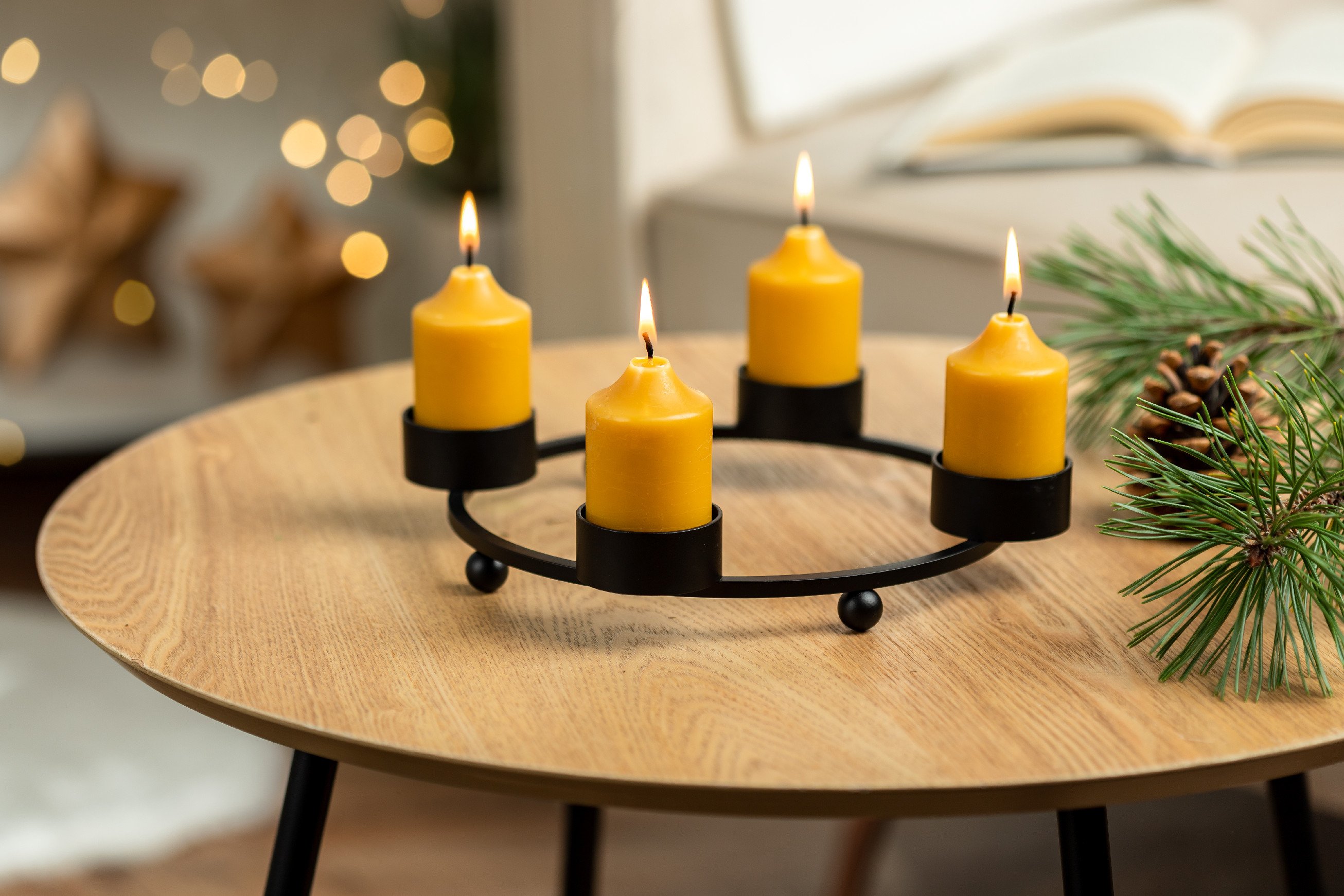 ADVENTNÍ ČAS - sada včelích adventních svíček, 4 ks