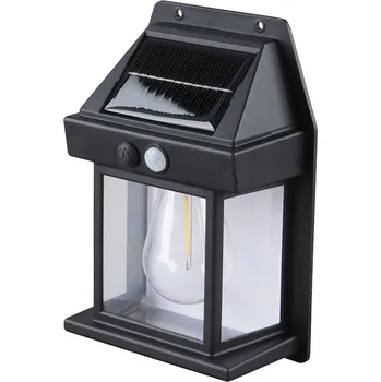 Solight LED solární lucerna nástěnná, teplá bílá, 12x17cm, černá