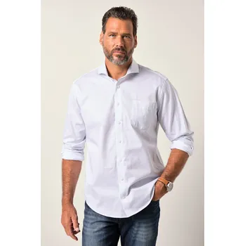 Pánská košile JP1880, Plus size Business košile JP1880, dlouhé rukávy, žraločí límeček, Modern střih, drobný vzor, do 8XL pro plnoštíhlé nadměrná velikost, 840571200-1452, bílý, 3XL, Plus size oblečení, Oblečení pro vysoké muže, Nadměrné velikosti, Oblečení pro plnoští