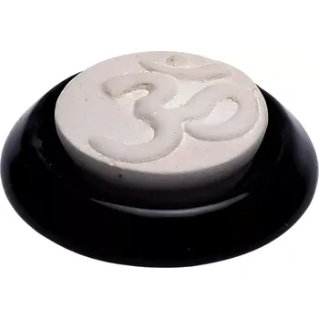 Aroma difuzér Aroma vonný kámen se symbolem Ohm 7,5 cm černý