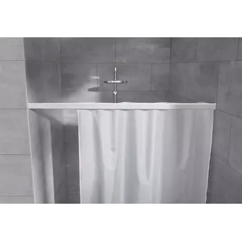 Sprchový závěs Kleine Wolke Teleskopická lišta s jezdci - 125-220cm, bílá