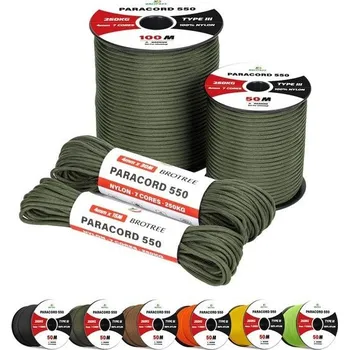 Dětská dílna Brotree 4mm Paracord 550 7pramenné nylonové lano 15M Typ III padákové lano pro přežití, outdoor,