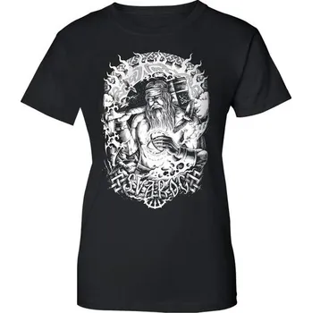 Dámské tričko Drakkaria SVAROG nebeský kovář, slovanský Bůh ohně tričko dámské čb