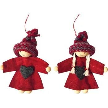 Vánoce Skřítek na zavěšení 8 cm červený