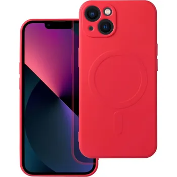Pouzdro na mobilní telefon SILIKONOVÉ pouzdro MAG COVER kompatibilní s MagSafe pro IPHONE 13 červené