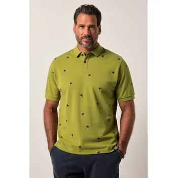 Pánská košile JP1880, Plus size Polokošile JP1880, krátké rukávy, piké, vyšívaný vzor, do 8XL pro plnoštíhlé nadměrná velikost, 840124425-1457, zelený, L, Plus size oblečení, Oblečení pro vysoké muže, Nadměrné velikosti, Oblečení pro plnoštíhlé.