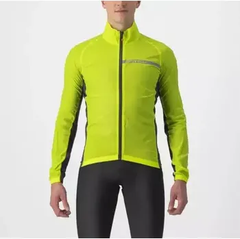 Pánská větrovka Castelli Squadra Stretch pánská bunda Electric Lime/Dark Grey vel. XL