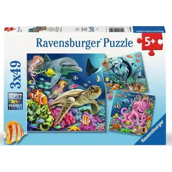 RAVENSBURGER Puzzle - Život pod vodou (3 x 49 dílků)