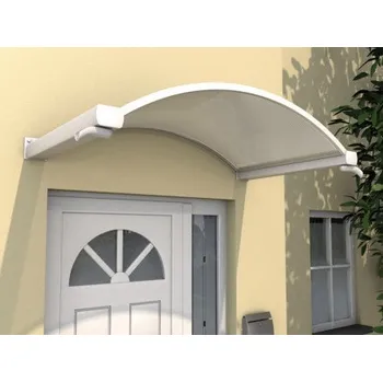 Stříška nad vchodové dveře Vchodová stříška Dusar (Guttavordach) Oblouková NO-160, 160x90x30cm, bílá s čirou výplní