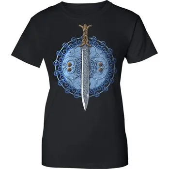 Dámské tričko Naav Claíomh Solais - Meč Světla, keltské tričko dámské - modré