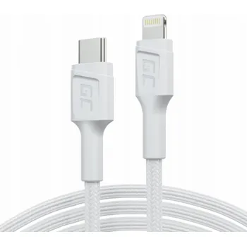 Datový kabel Green Cell PowerStream Bílý kabel Lightning - USB-C 1m MFi s rychlým nabíjením Power Delivery, pro Apple iPhone