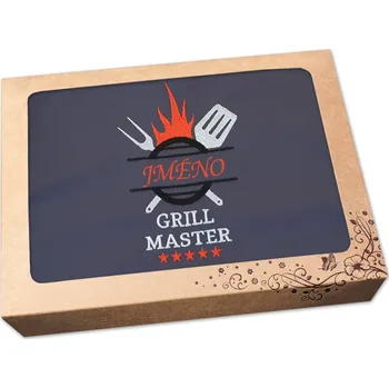 Kuchyňská zástěra Povlečení Plus Dárková zástěra pro muže 72x100 GRILL MASTER šedá