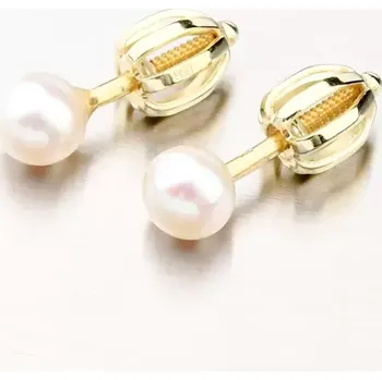 Náušnice Dámské náušnice žluté zlato 585 s perla 52GZ-3004Z-SR
