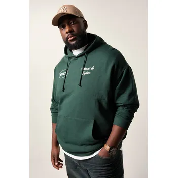 Pánská mikina STHUGE, Plus size Mikina s kapucí STHUGE, potisk, do 8XL pro plnoštíhlé nadměrná velikost, 842341450-1907, tyrkysový, 8XL, Plus size oblečení, Oblečení pro vysoké muže, Nadměrné velikosti, Oblečení pro plnoštíhlé.