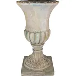 Béžový keramický květináč se zdobením Florentijn – 44x44x75 cm + doprava zdarma