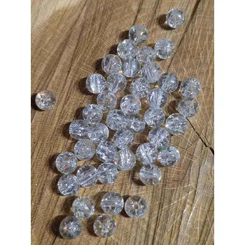 Korálek Skleněné korálky 8 mm balení 10 ks barva čirá