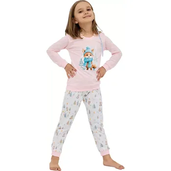 Chlapecké pyžamo Dívčí pyžamo Cornette 592/192 Fox - liška Světle oranžová 110-116