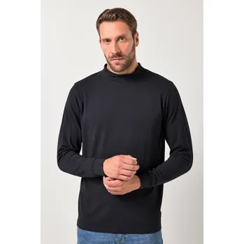 Pánské tričko JP-Aware, Plus size Basic tričko JP AWARE, dlouhé rukávy, FLEXNAMIC®, GOTS certifikovaná biobavlna, do 8XL pro plnoštíhlé nadměrná velikost, 842839100-1455, černý, 6XL, Plus size oblečení, Oblečení pro vysoké muže, Nadměrné velikosti, Oblečení pro plnoští