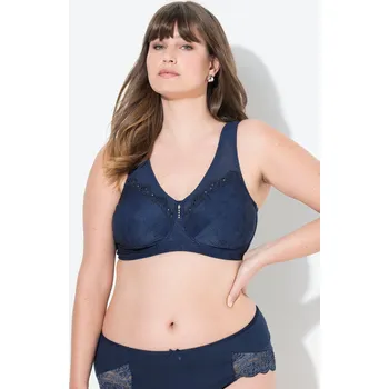 Podprsenka Ulla Popken, Plus size Odlehčující podprsenka Kelly, bez kostic, krajka pro plnoštíhlé nadměrná velikost, 659343139-1138, modrý, 115G, Nadměrné velikosti, Plus size oblečení, Oblečení pro boubelky, Oblečení pro baculky, Oblečení pro plnoštíhlé, Oblečení p