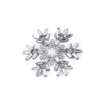 Brož Brož s broušenými korálky vločka - 1 ks - crystal