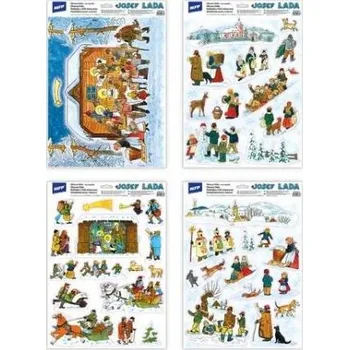 Okenní dekorace Okenní folie Vánoce Josef Lada