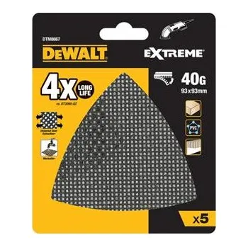 Příslušenství k brusce DeWALT DTM8667 Univerzální brusný kotouč EXTREME - 93 mm x 93 mm - 40G 5ks