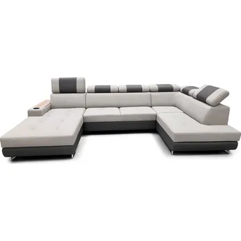 Sedací souprava Rozkládací rohová sedačka SERGIA I U světle šedá / tmavě šedá II