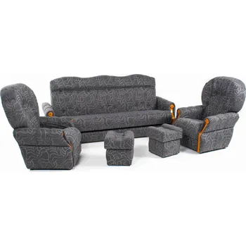 Sedací souprava Sedací souprava PALERMA 3 + 1 + 1 + taburety šedá