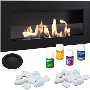 Krbová kamna Sada příslušenství pro krb 900x400 DELTA Slim černé ploché dlouhé sklo hořáku DELTA2/SLIM/SZ/Z/MIX