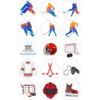 Jedlá dekorace na dort HOKEJ_124 Materiál: Jedlý papír