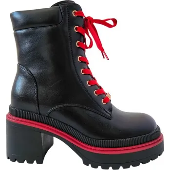 Dámské kozačky Šněrovací kotníkové boty Gai Mattiolo Black Red Velikost: 40