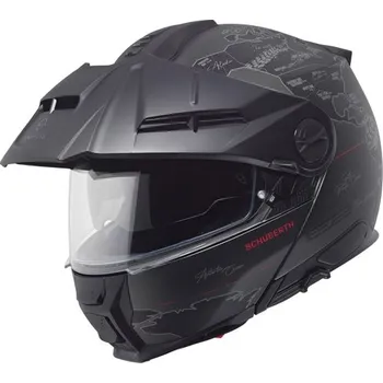 Helma na motorku Výklopná helma Schuberth E2 Atlas (matná černá, červená), vel. 2XL