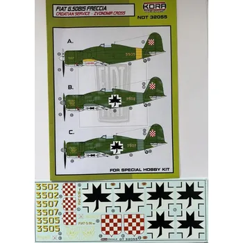 Plastikový model 1/32 Decals Fiat G.50 bis Freccia Croatian Service