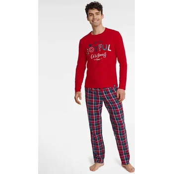 Pánské pyžamo Pánské pyžamo Henderson Core Glance červené- bavlněné, červená XXL i384_22858152