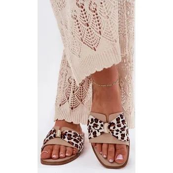 Dámské sandále Pantofle Step in Style – kožené sandály s mašlí, 38 i240_214719_2:38