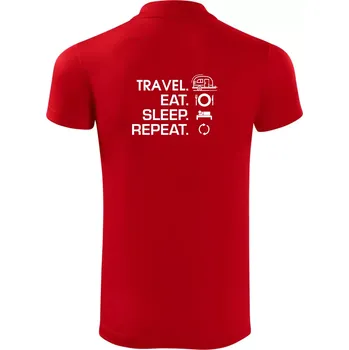 Pánská košile Eat sleep travel - Malý přívěs - Polokošile Victory sportovní (dresovina) - 2XL ( Červená )