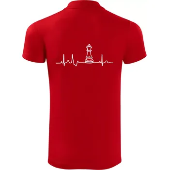 Pánská košile EKG Šachové figurky - dáma - Polokošile Victory sportovní (dresovina) - L ( Červená )