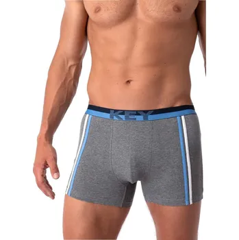 Pánské spodní prádlo Key pánské boxerky z bavlny s elastickým pasem, šedá M i384_60937880